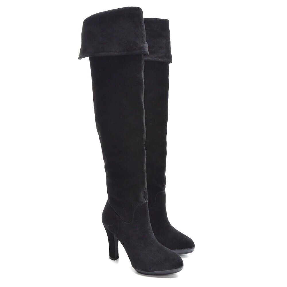 Geox | 100% Suede Over the Knee Black Boots | Size 7.5